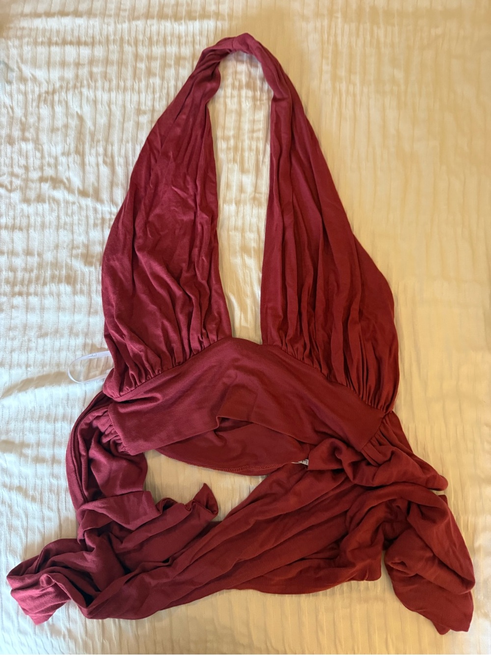 Lulu's Deep Red Halter Wrap Top